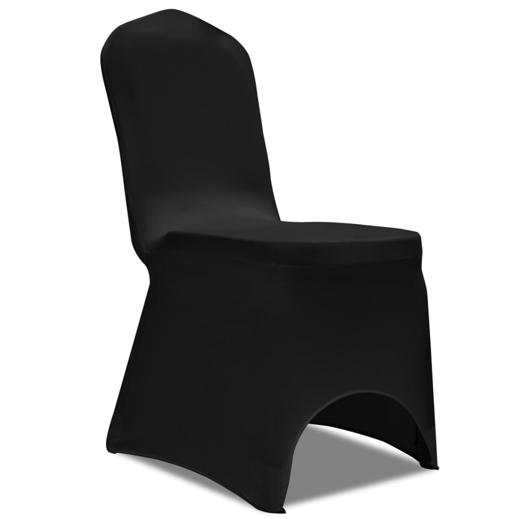 vidaXL Покривни калъфи за столове, 100 бр, еластични, черни