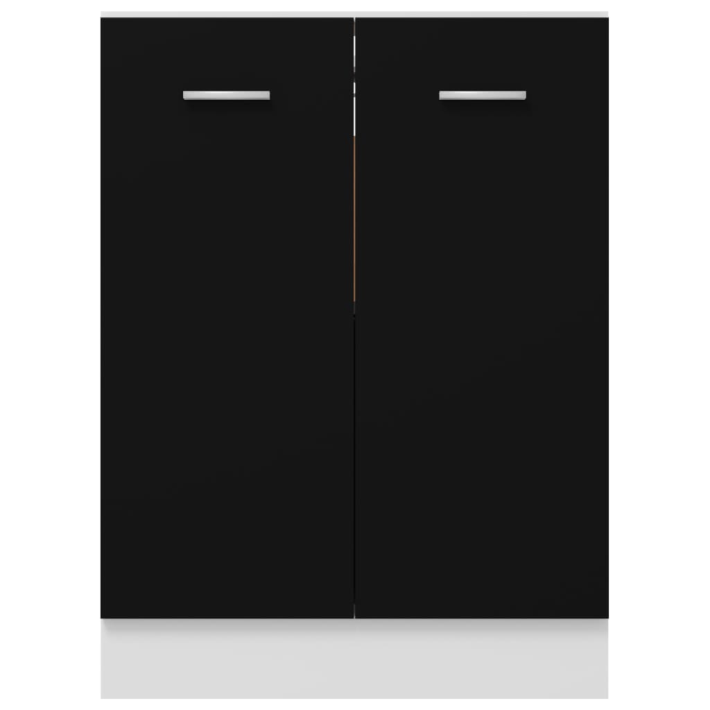 vidaXL Долен шкаф, черен, 60x46x81,5 см, ПДЧ