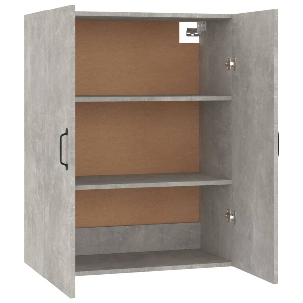 vidaXL Окачен шкаф, Бетонно сиво, 69,5x34x90 см, инженерно дърво