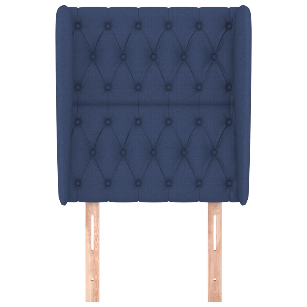 vidaXL Горна табла за легло с уши, синя, 83x23x118/128 см, плат