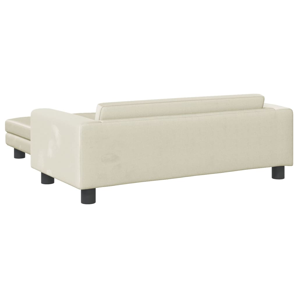 vidaXL Детски диван с табуретка за крака, кремав, 100x50x30 см, кадифе