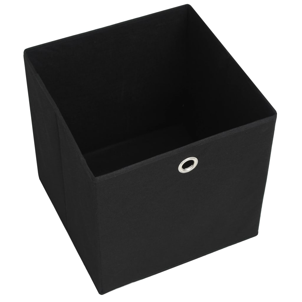vidaXL Кутии за съхранение, 4 бр, нетъкан текстил, 28x28x28 см, черни