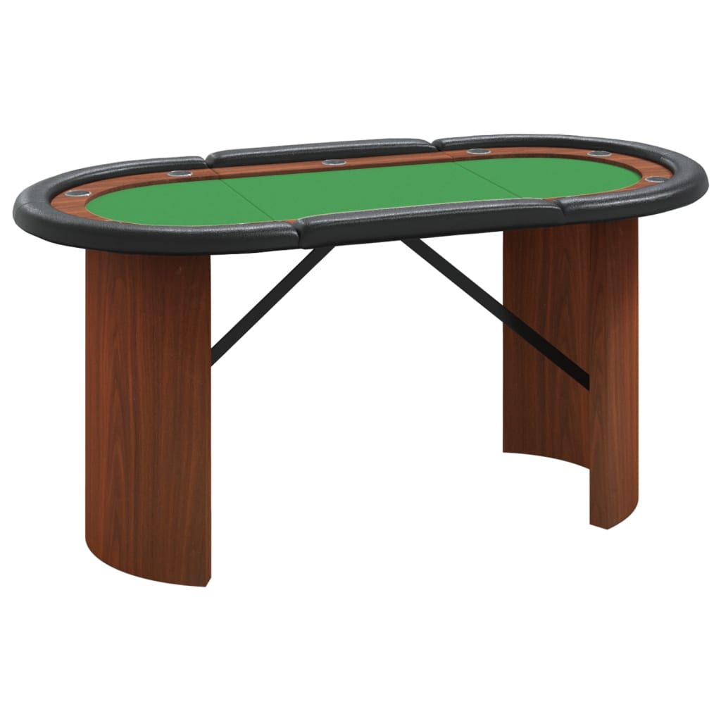vidaXL Покер маса за 10 играча, зелена, 160x80x75 см