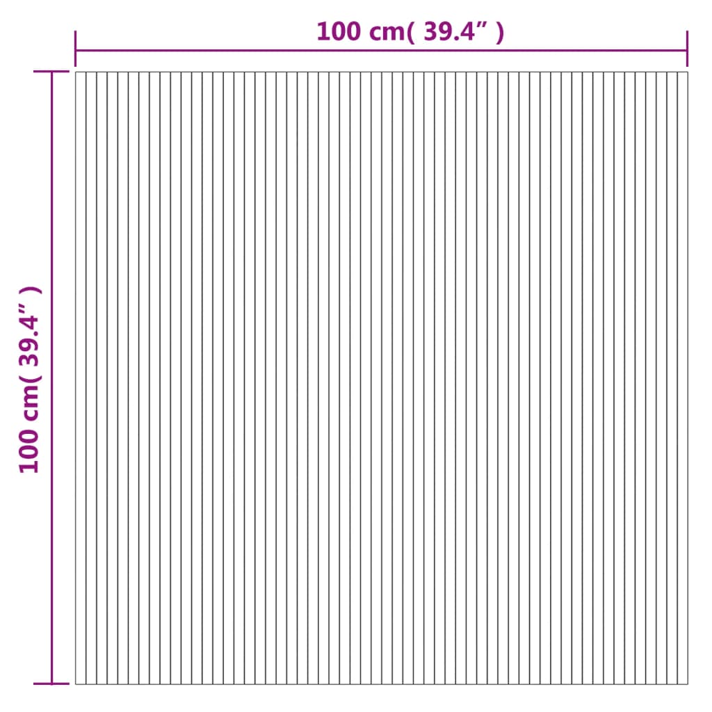 vidaXL Килим, правоъгълен, сив, 100x100 см, бамбук