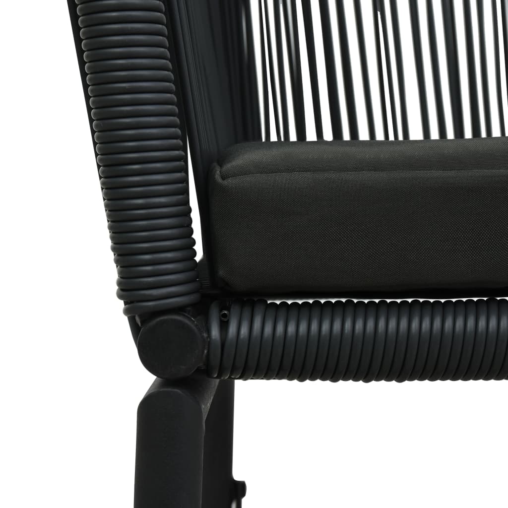 vidaXL Градински столове, 2 бр, черни, PE ратан