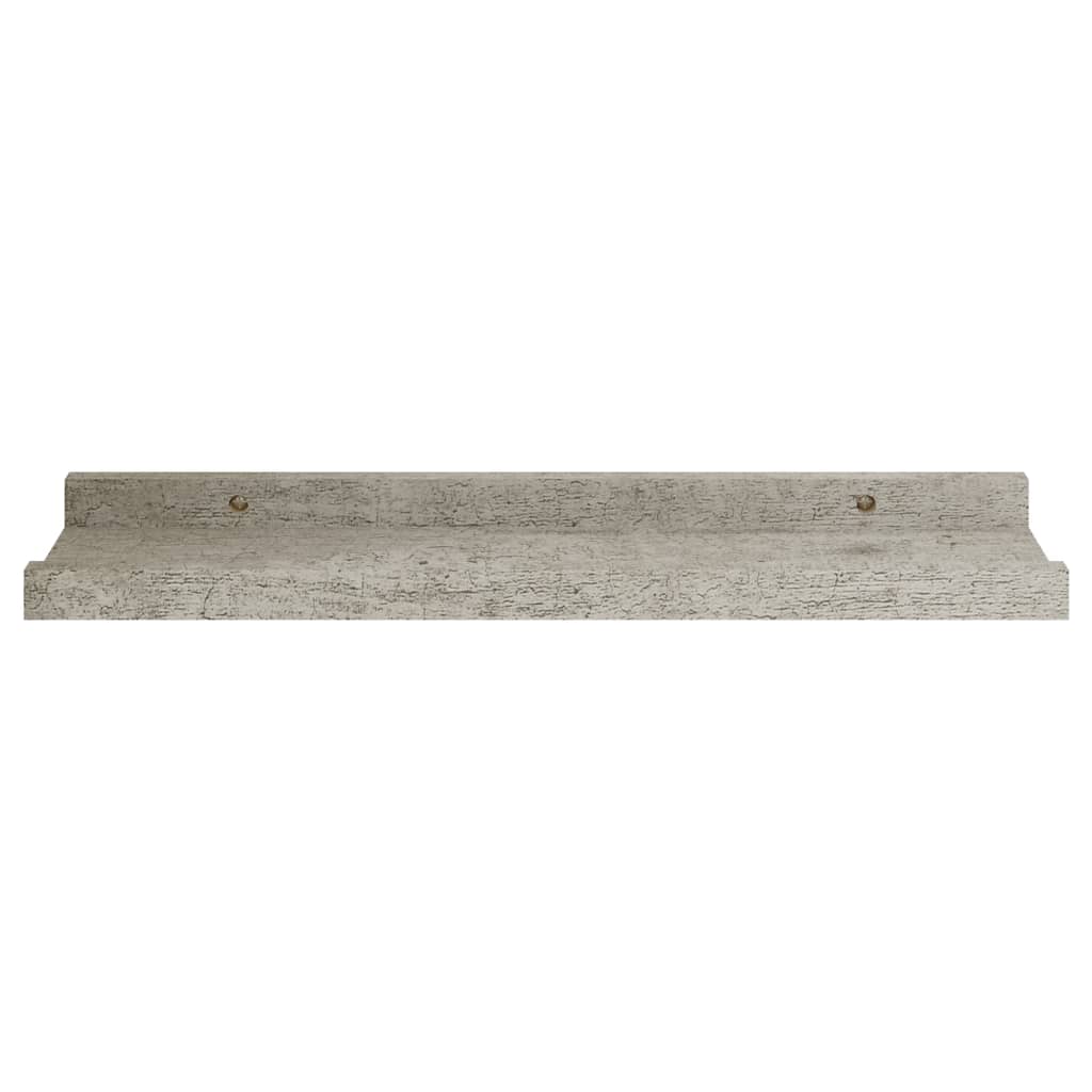 vidaXL Стенни рафтове, 2 бр, бетонно сиви, 40x9x3 см
