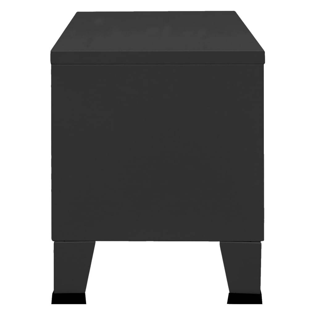 vidaXL Индустриален ТВ шкаф, черен, 105x35x42 cм, метал