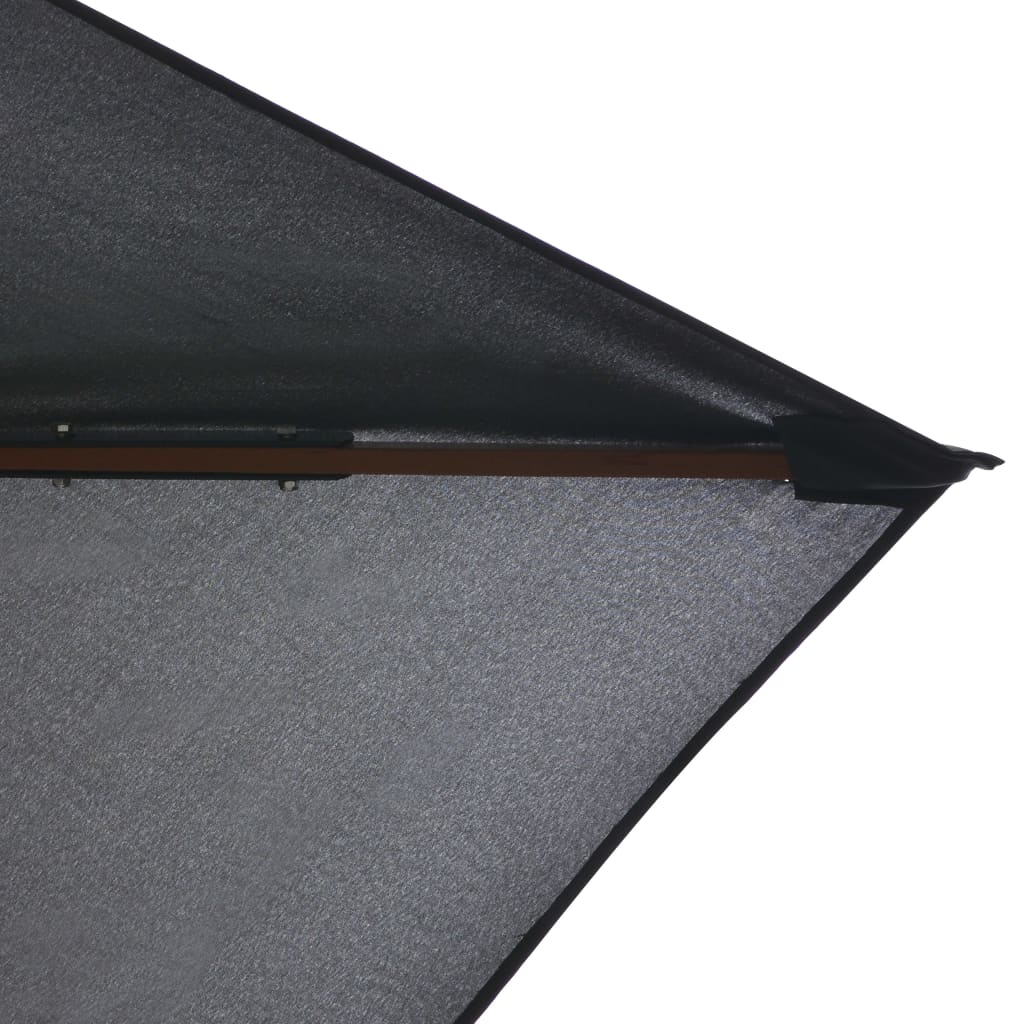 vidaXL Градински чадър с дървен прът, 200x300 см, антрацит