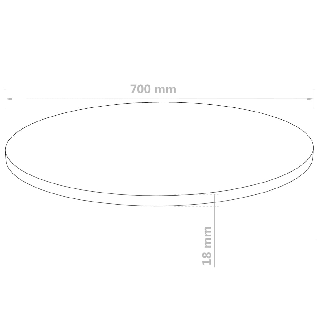 vidaXL Плот за маса, кръгъл, МДФ, 700x18 мм