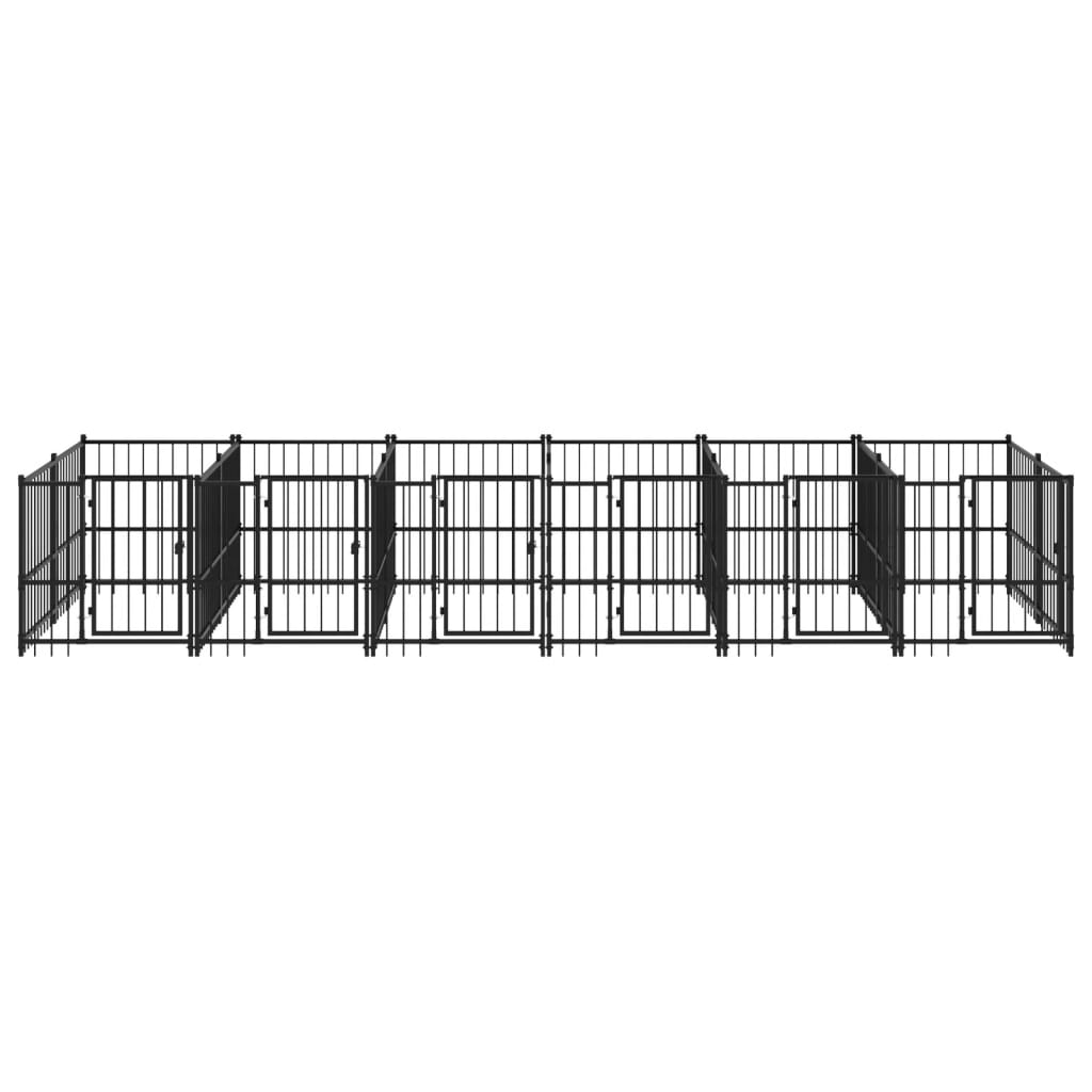 vidaXL Дворна клетка за кучета, стомана, 11,26 м²