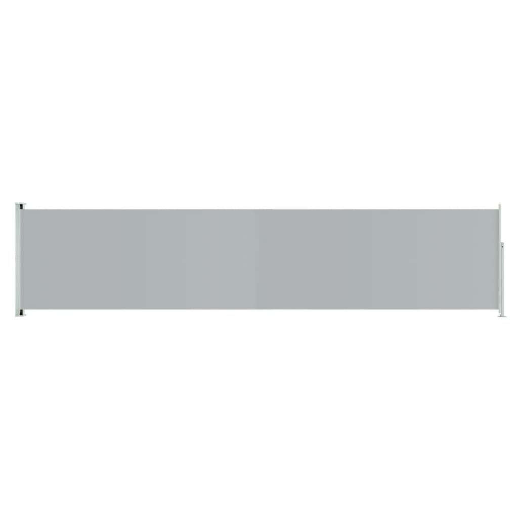 vidaXL Прибираща се дворна странична тента, 140x600 см, сива