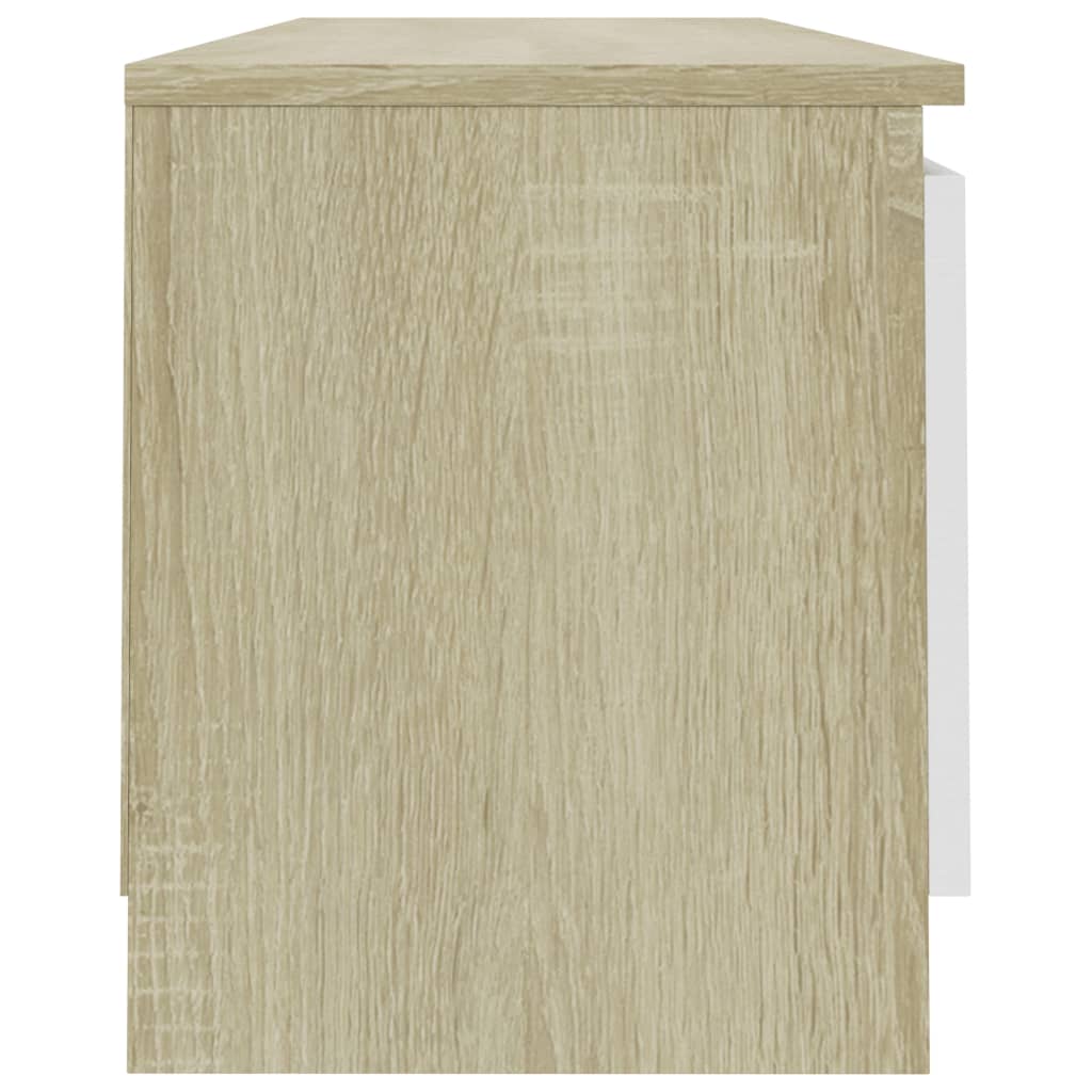 vidaXL ТВ шкаф, бяло и дъб сонома, 120x30x35,5 см, ПДЧ