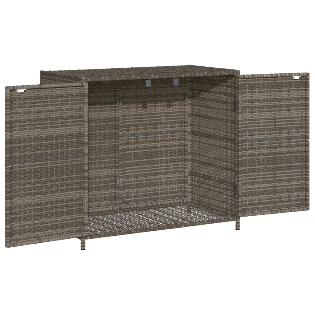 vidaXL Градински шкаф за съхранение, сив, 83x45x76 см, полиратан