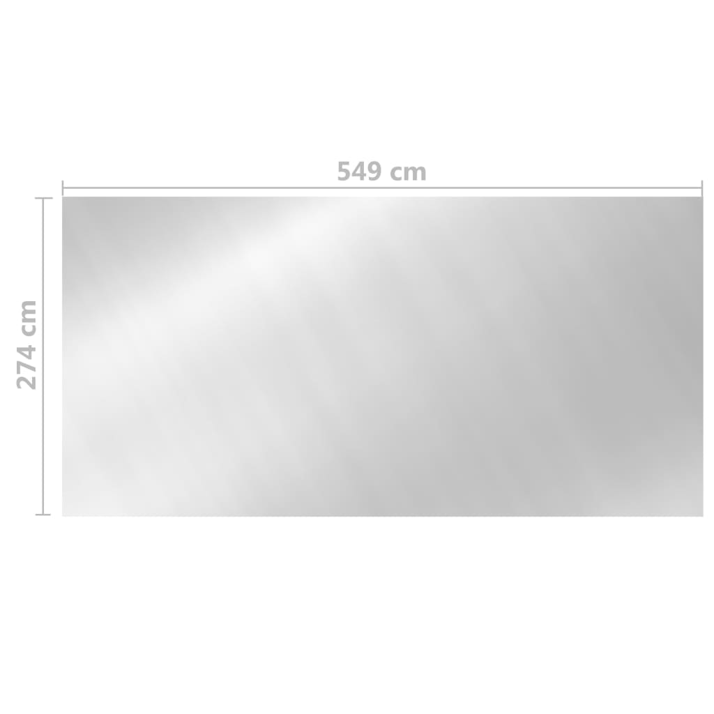 vidaXL Покривало за басейн, сребристо, 549x274 см, PE