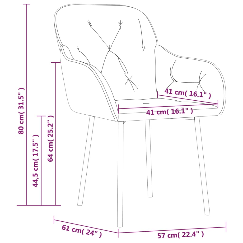 vidaXL Трапезни столове, 2 бр, кафяви, кадифе