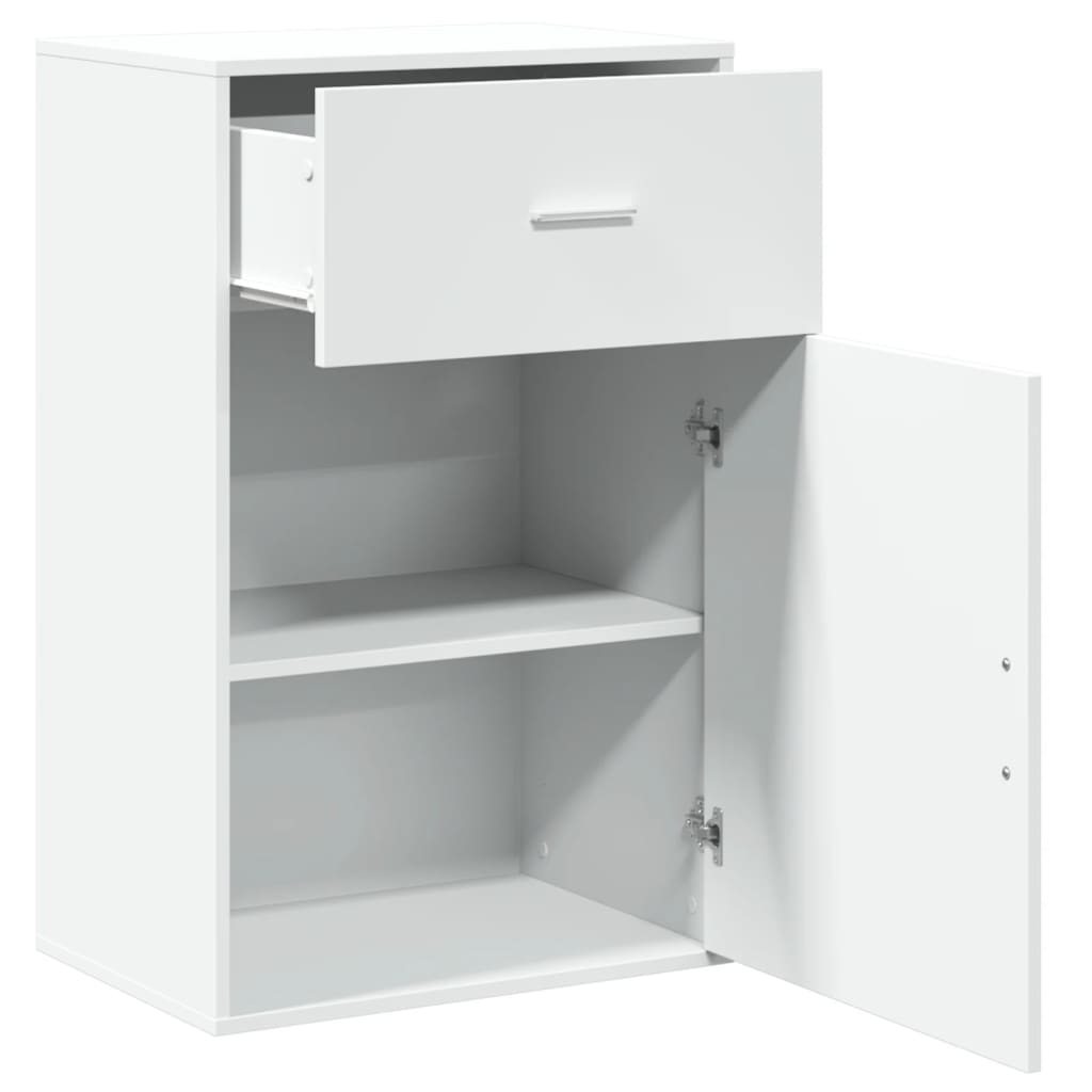 vidaXL Шкаф за съхранение, бял, 56,5x39x90 см, ПДЧ