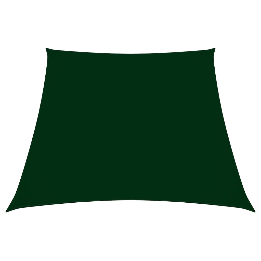 vidaXL Платно-сенник, Оксфорд текстил, трапец, 3/5x4 м, тъмнозелено