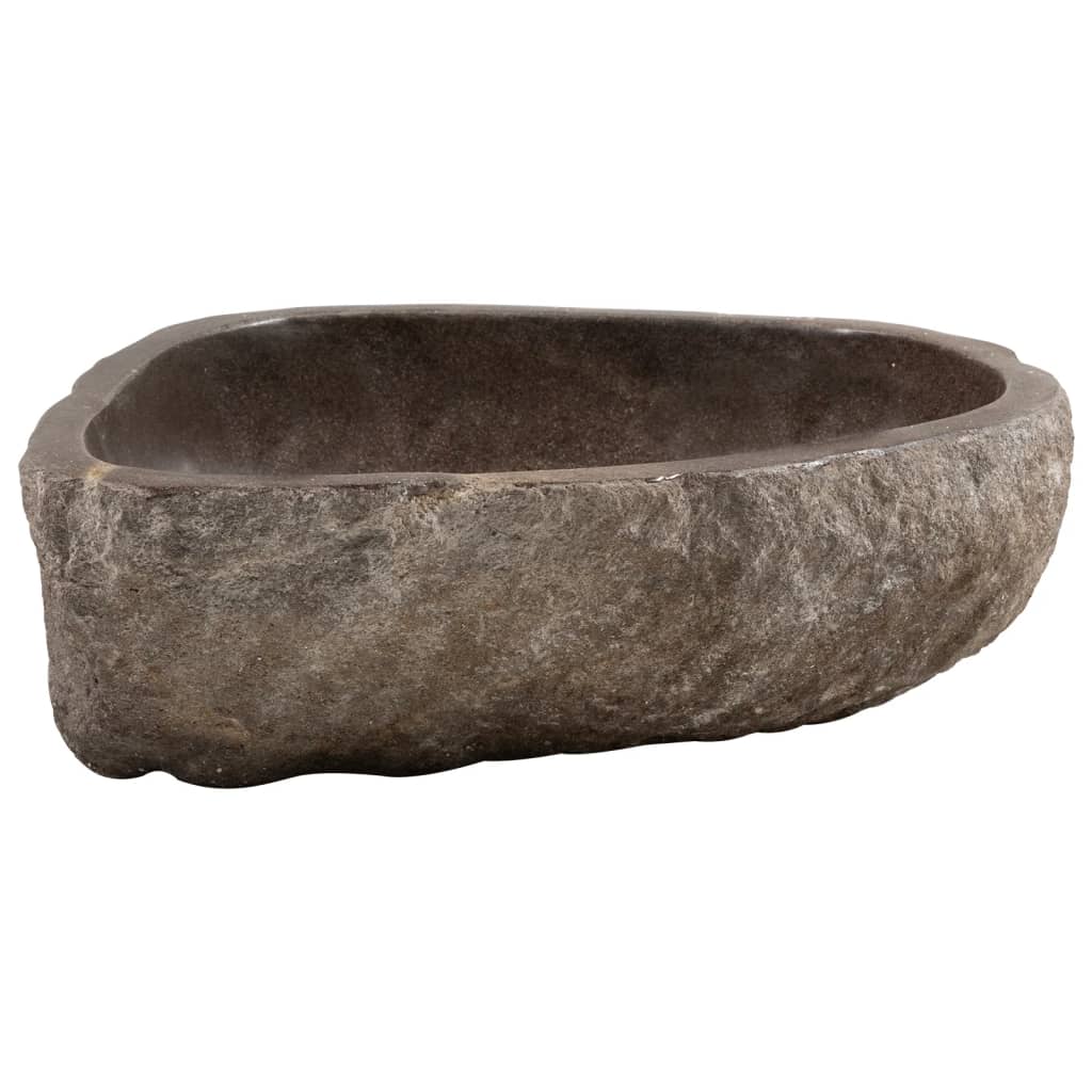 vidaXL Мивка от речен камък, овална, 45-53 см