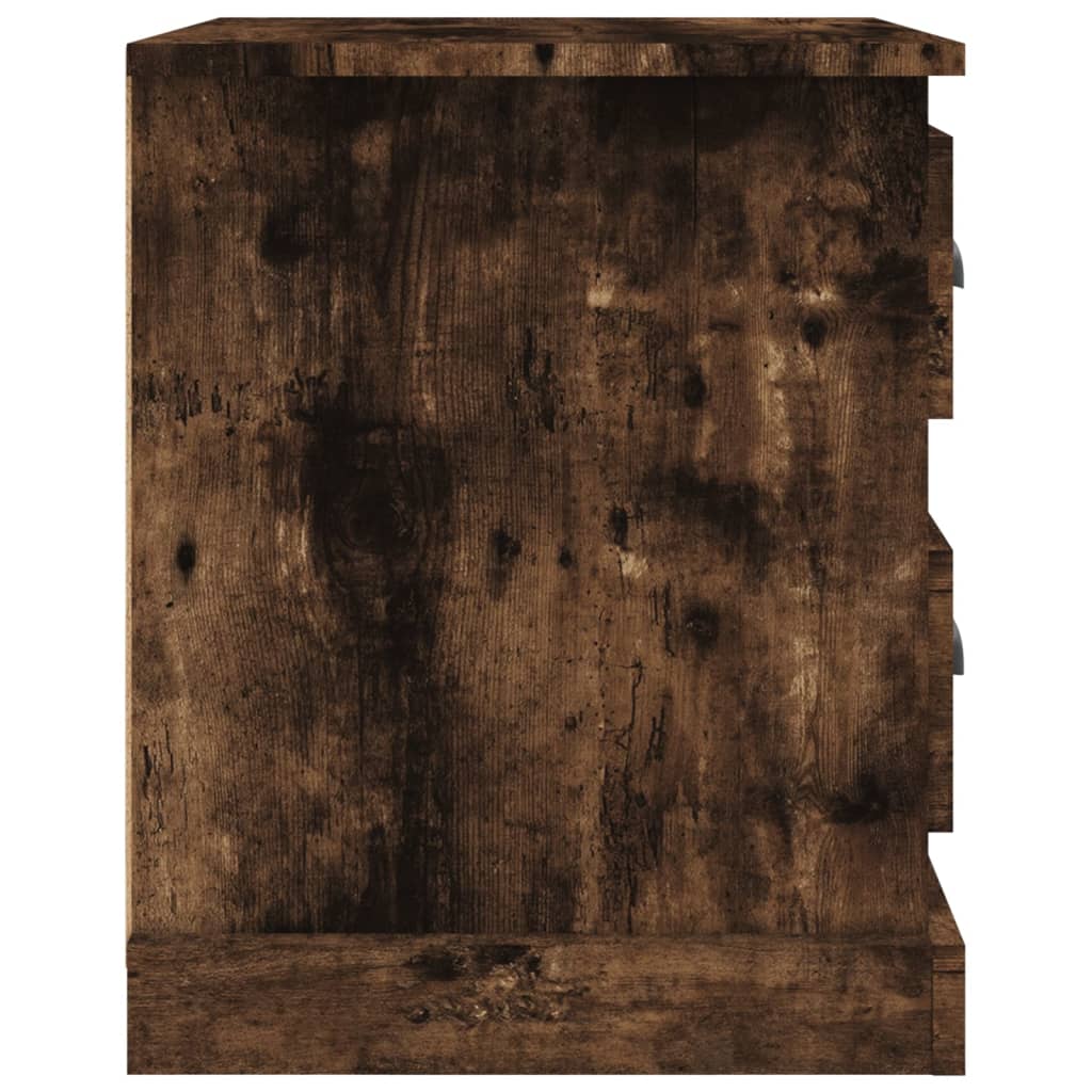 vidaXL Нощно шкафче, опушен дъб, 39x39x47,5 см, инженерно дърво