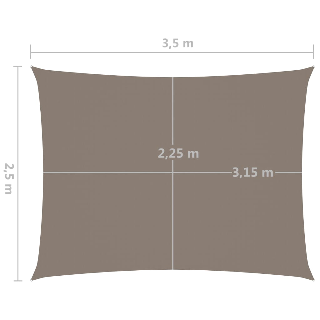 vidaXL Платно-сенник, Оксфорд текстил, правоъгълно, 2,5x3,5 м, таупе