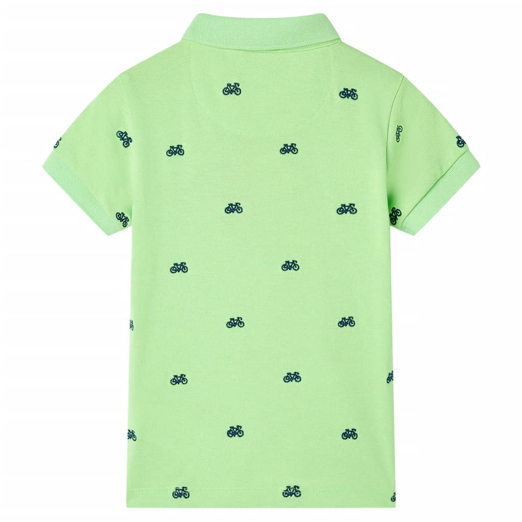 Детска поло тениска, неоново зелена, 92