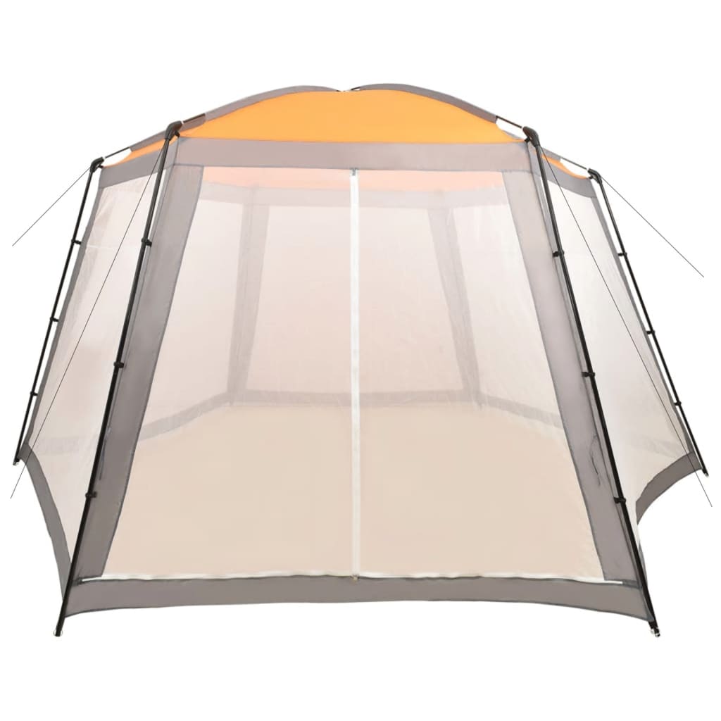 vidaXL Палатка за басейн, текстил, 660x580x250 см, сива