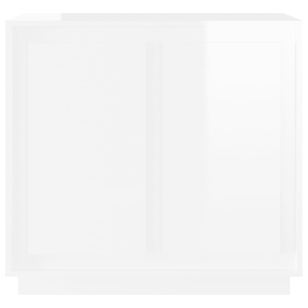 vidaXL Сайдборд, бял гланц, 80x34x75 см, инженерно дърво