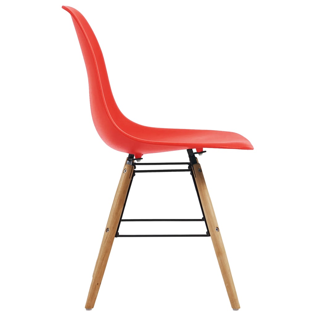 vidaXL Трапезни столове, 6 бр, червени, пластмаса
