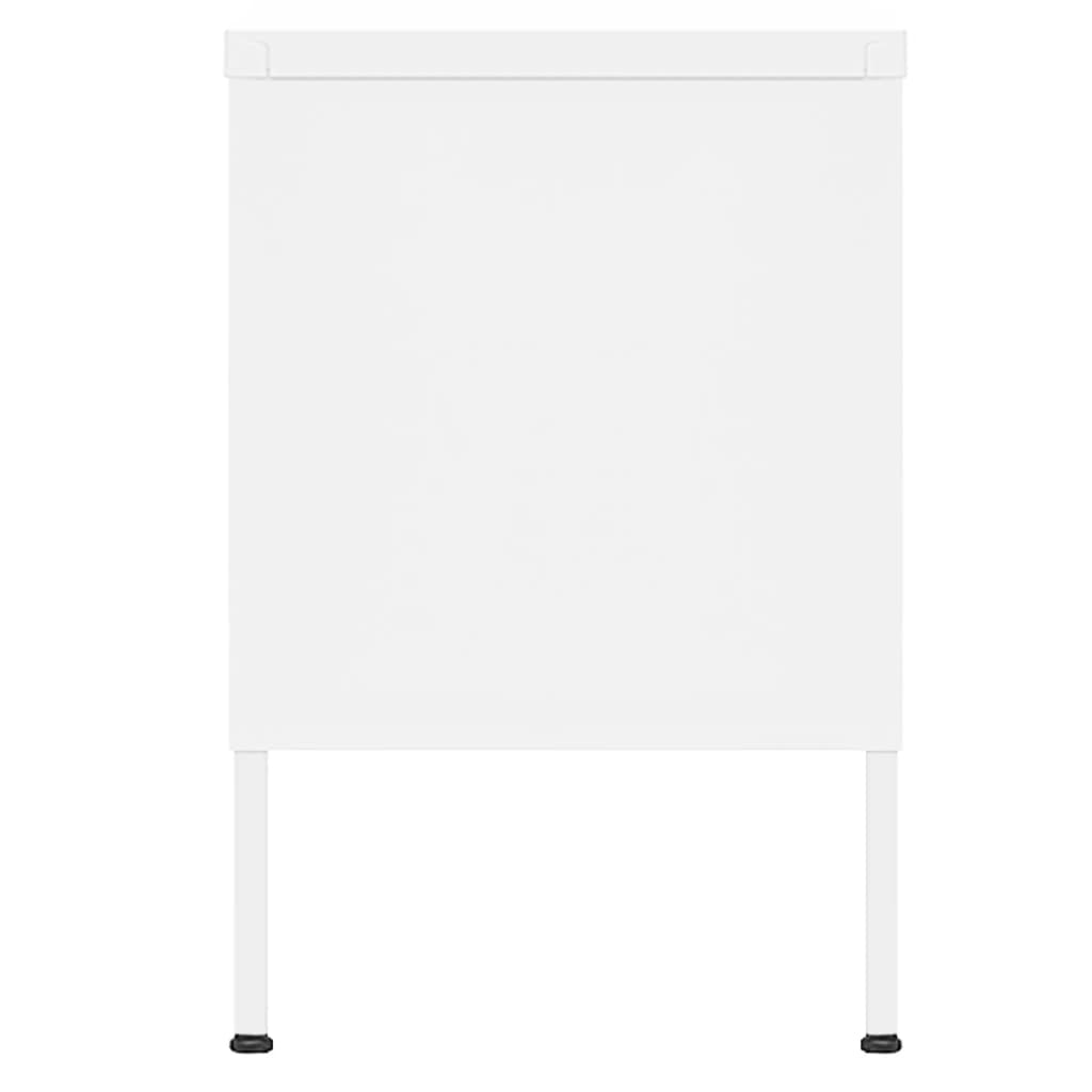 vidaXL ТВ шкаф, бял, 105x35x50 см, стомана