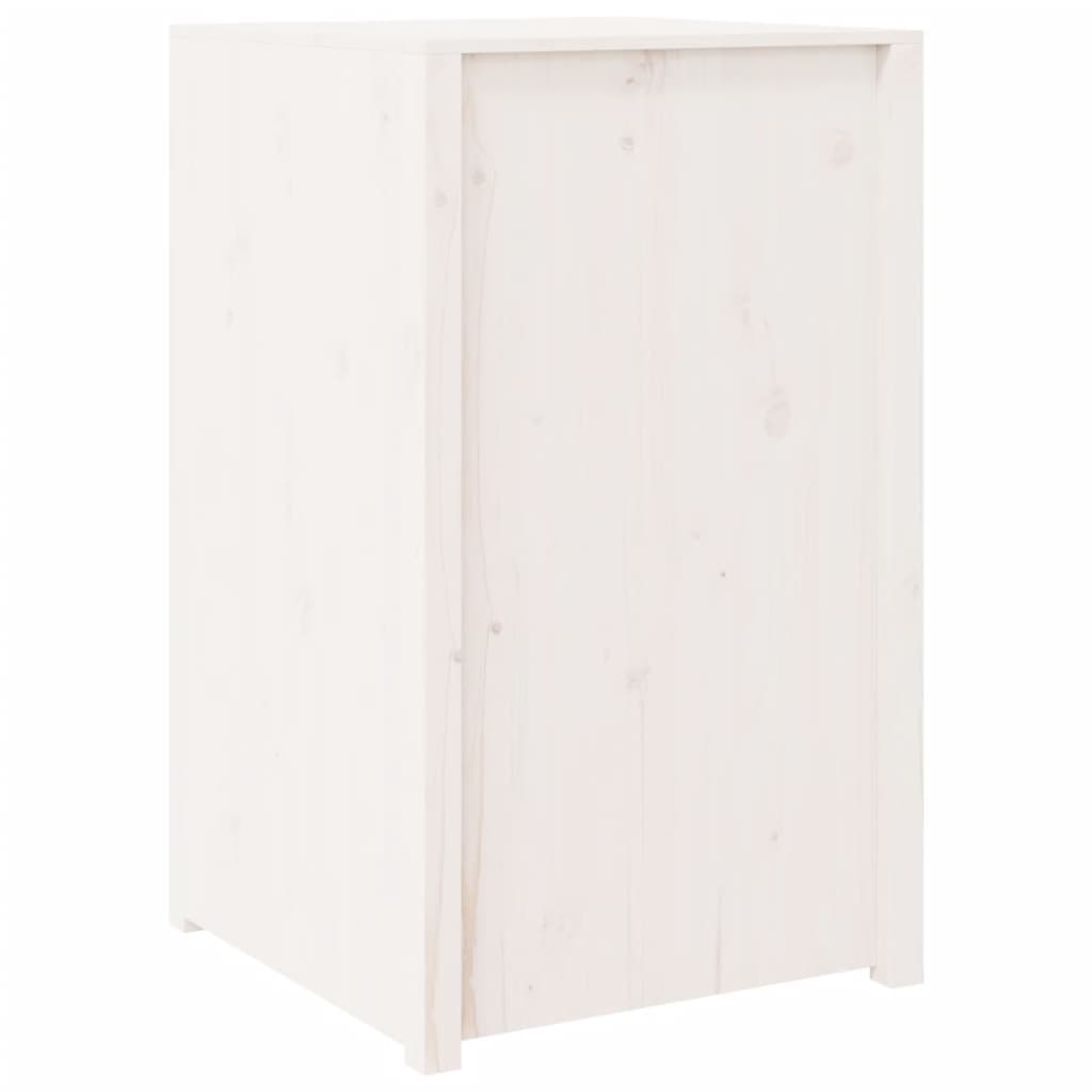vidaXL Кухненски шкаф за открито, бял, 55x55x92 см, бор масив