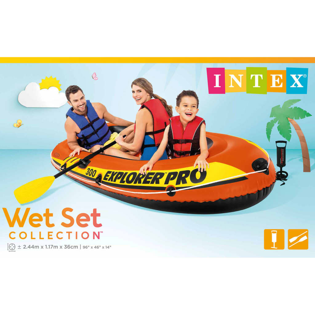 Intex Explorer Pro 300 Надуваема лодка с гребла и помпа 58358NP