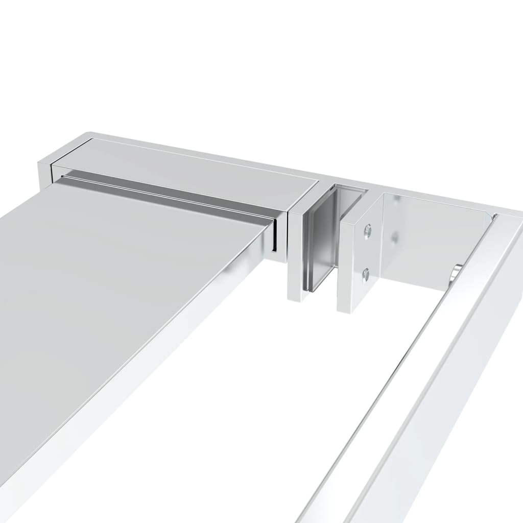 vidaXL Стена за душ кабина с рафт хром 80x195 см ESG стъкло/алуминий