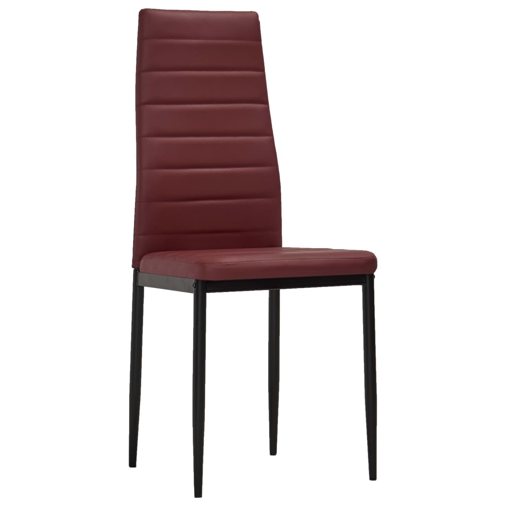 3054108 vidaXL 3 Piece Dining Set Faux Leather Bordeaux Red(248314+282583)