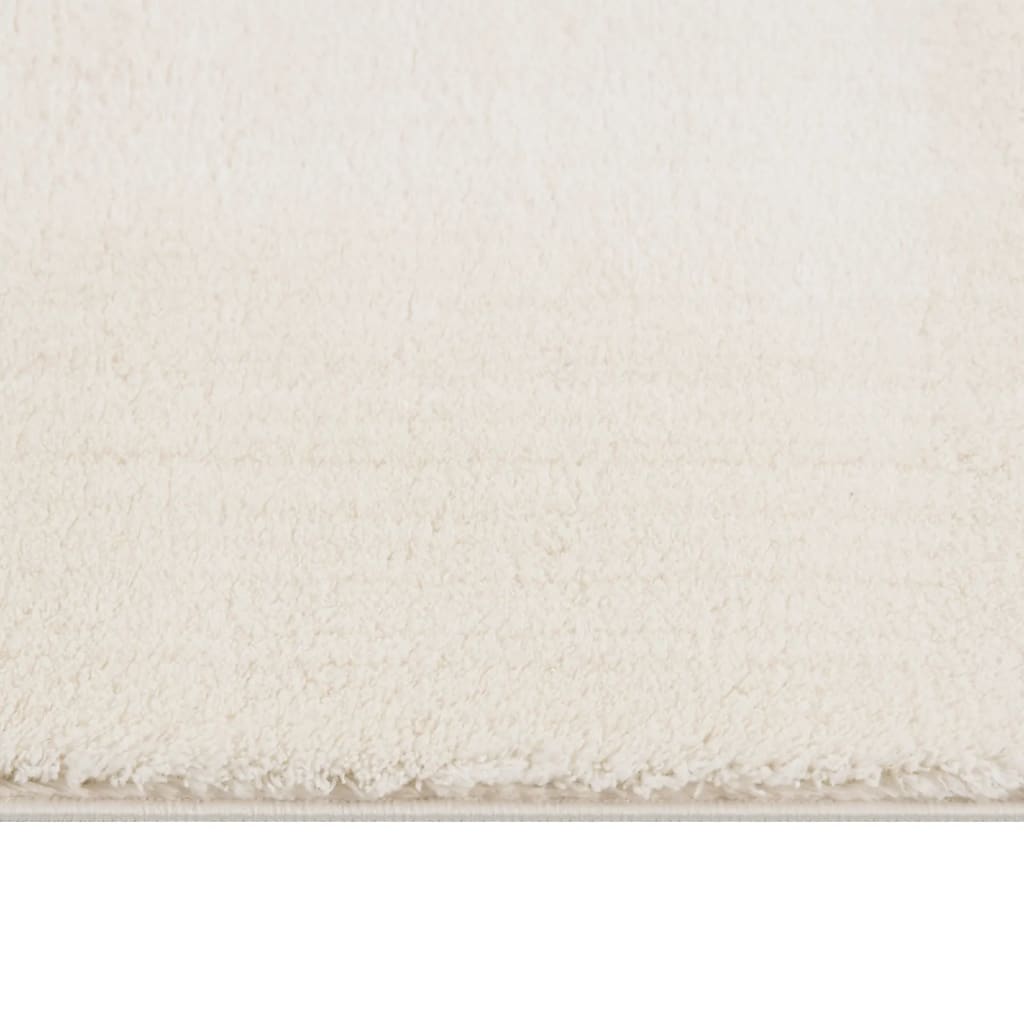 vidaXL Миещ се килим мек къс косъм 160x230 см противоплъзгащ кремав