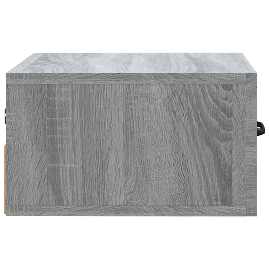 vidaXL Нощно шкафче за стенен монтаж, сив сонома, 35x35x20 см