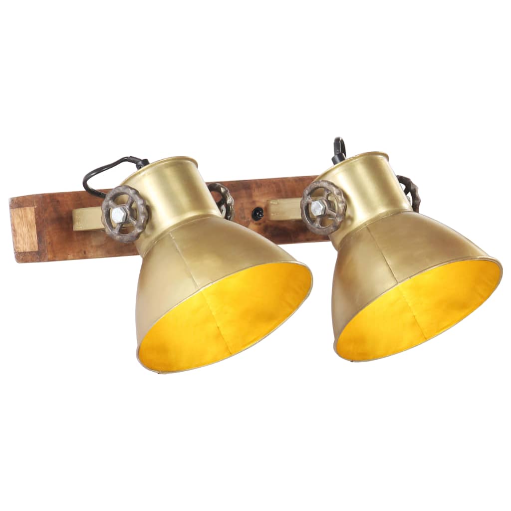 vidaXL Индустриална стенна лампа месинг 45x25 см E27
