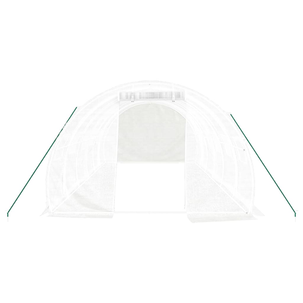 vidaXL Оранжерия със стоманена рамка бяла 18 м² 6x3x2 м