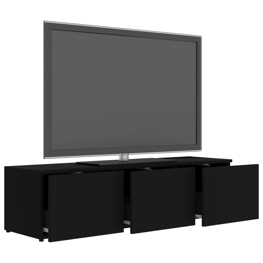 vidaXL ТВ шкаф, черен, 120x34x30 см, ПДЧ
