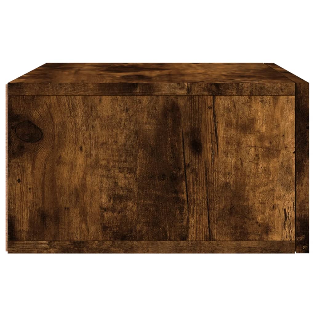 vidaXL Нощно шкафче за стенен монтаж, опушен дъб, 35x35x20 см