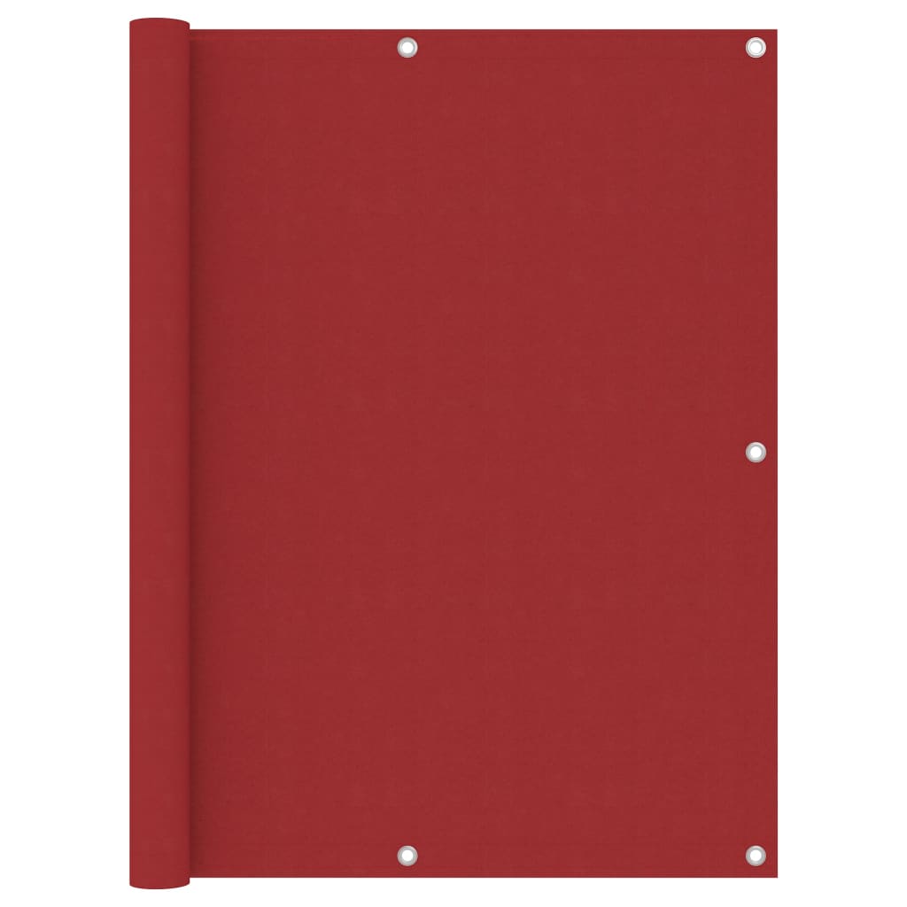 vidaXL Балконски параван, червен, 120x300 см, плат оксфорд