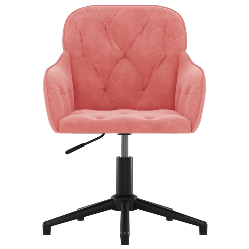 vidaXL Въртящ се офис стол, розов, кадифе