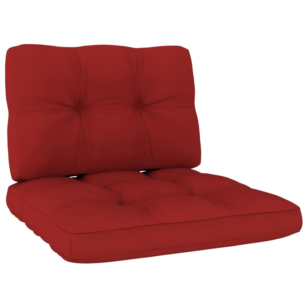vidaXL Градински стол с червени възглавници импрегниран бор