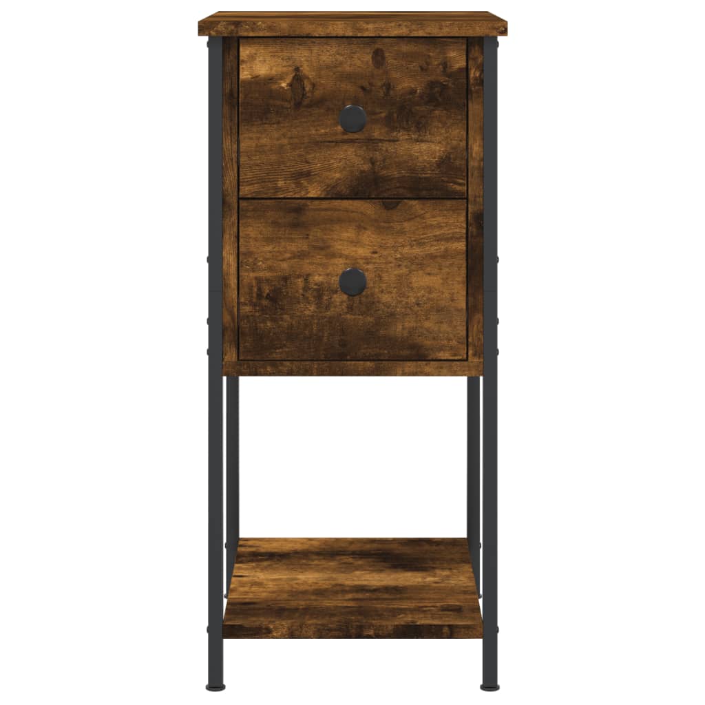 vidaXL Нощно шкафче, опушен дъб, 32x42x70 см, инженерно дърво