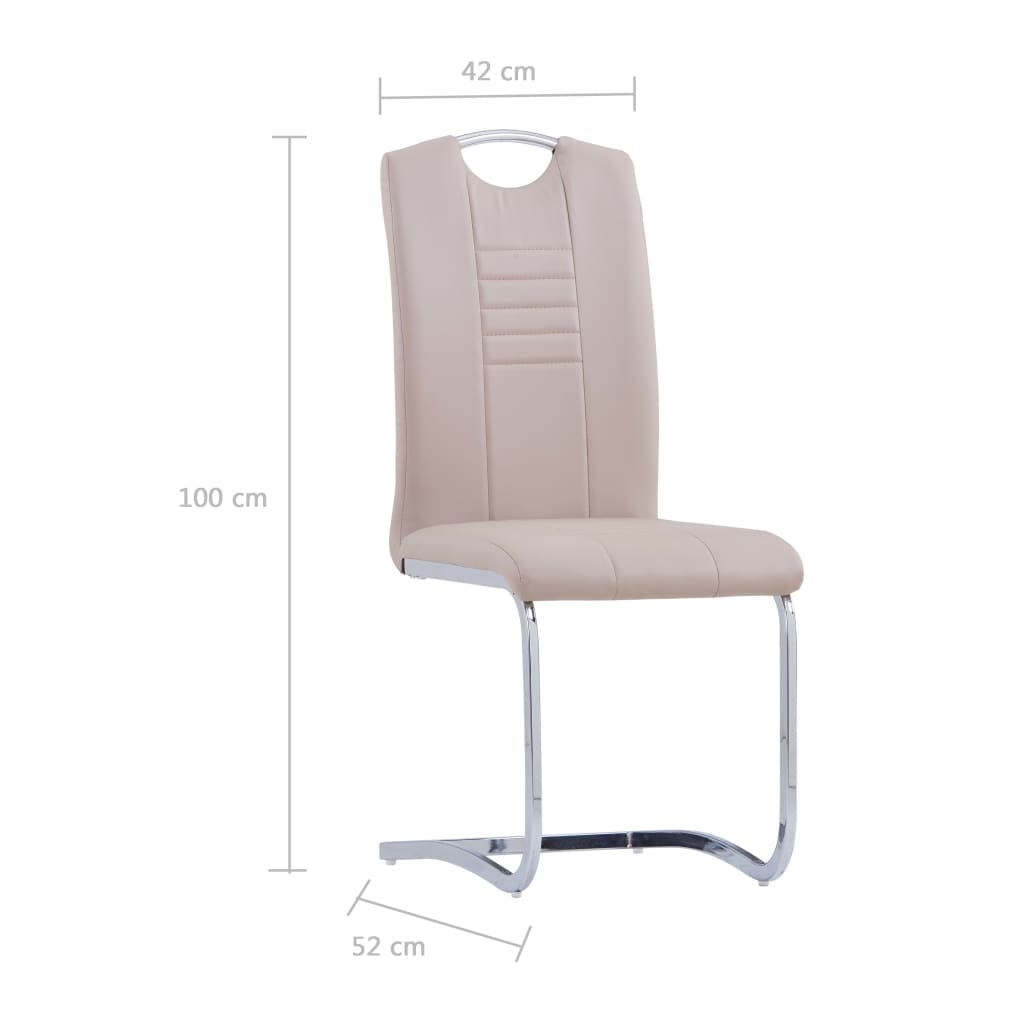 vidaXL Конзолни трапезни столове, 6 бр, капучино, изкуствена кожа