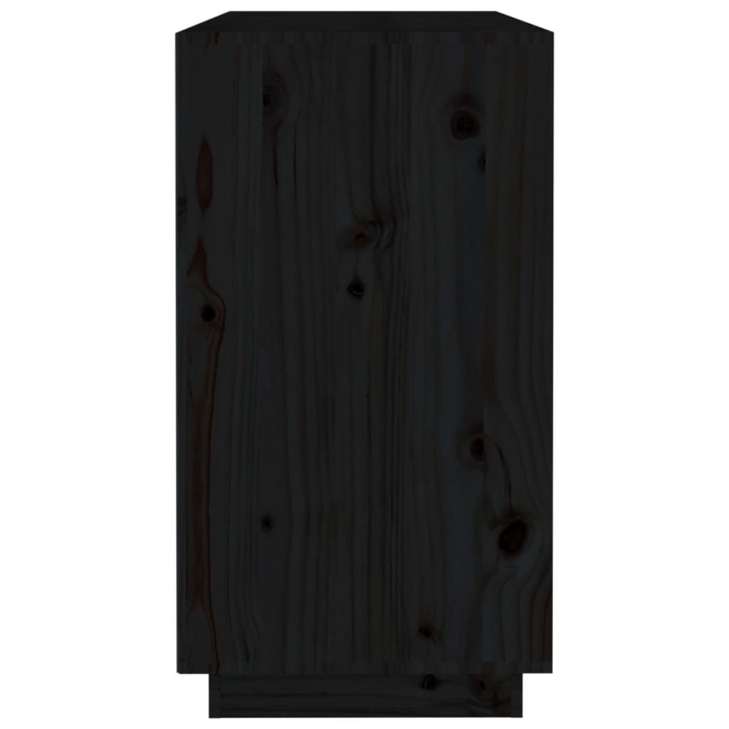 vidaXL Сайдборд, черен, 100x40x75 см, бор масив