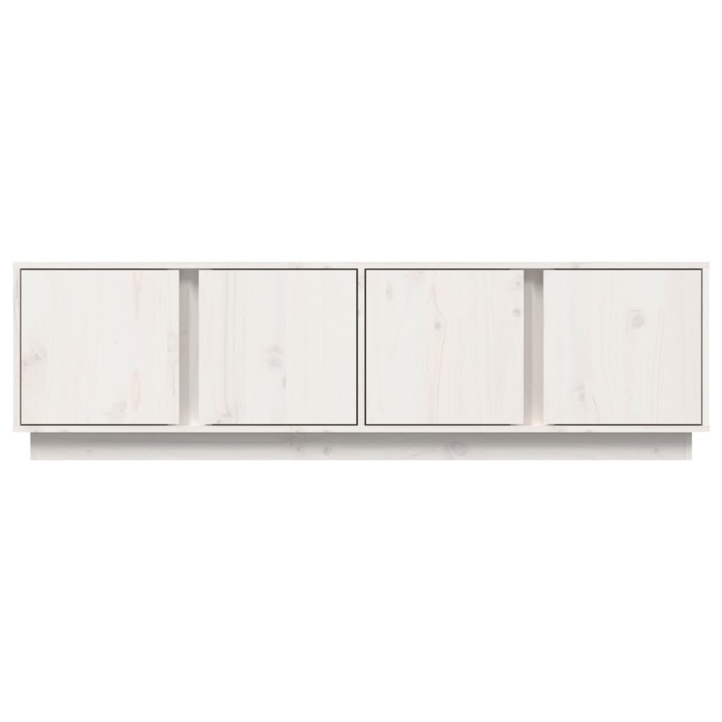 vidaXL ТВ шкаф, бял, 140x40x40 см, бор масив