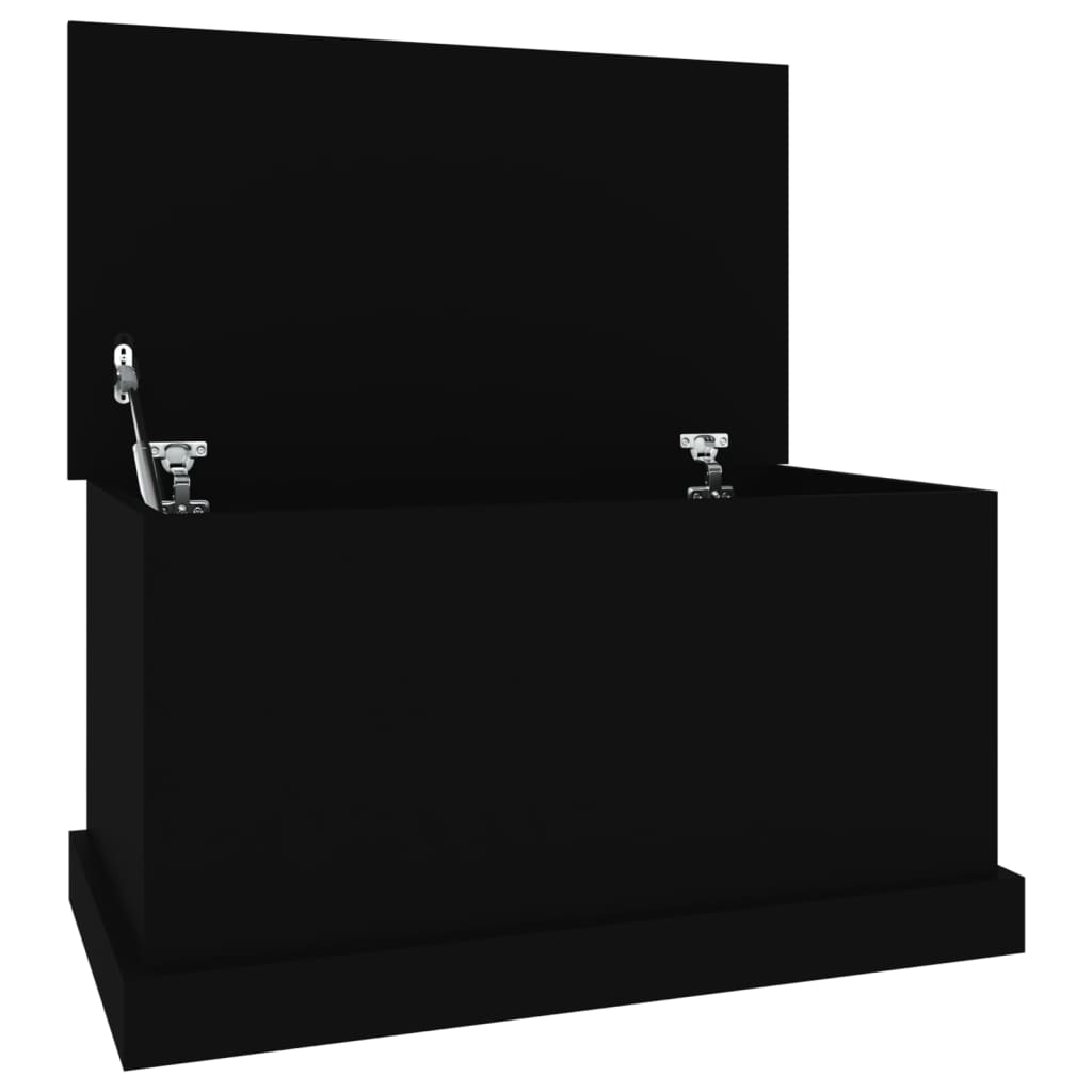 vidaXL Кутия за съхранение, черна, 70x40x38 см, инженерна дървесина