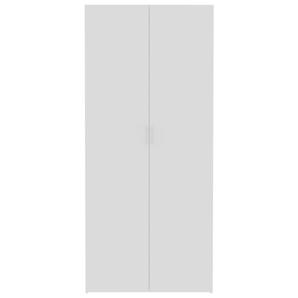 vidaXL Шкаф за съхранение, бяло и дъб сонома, 80x35,5x180 см, ПДЧ