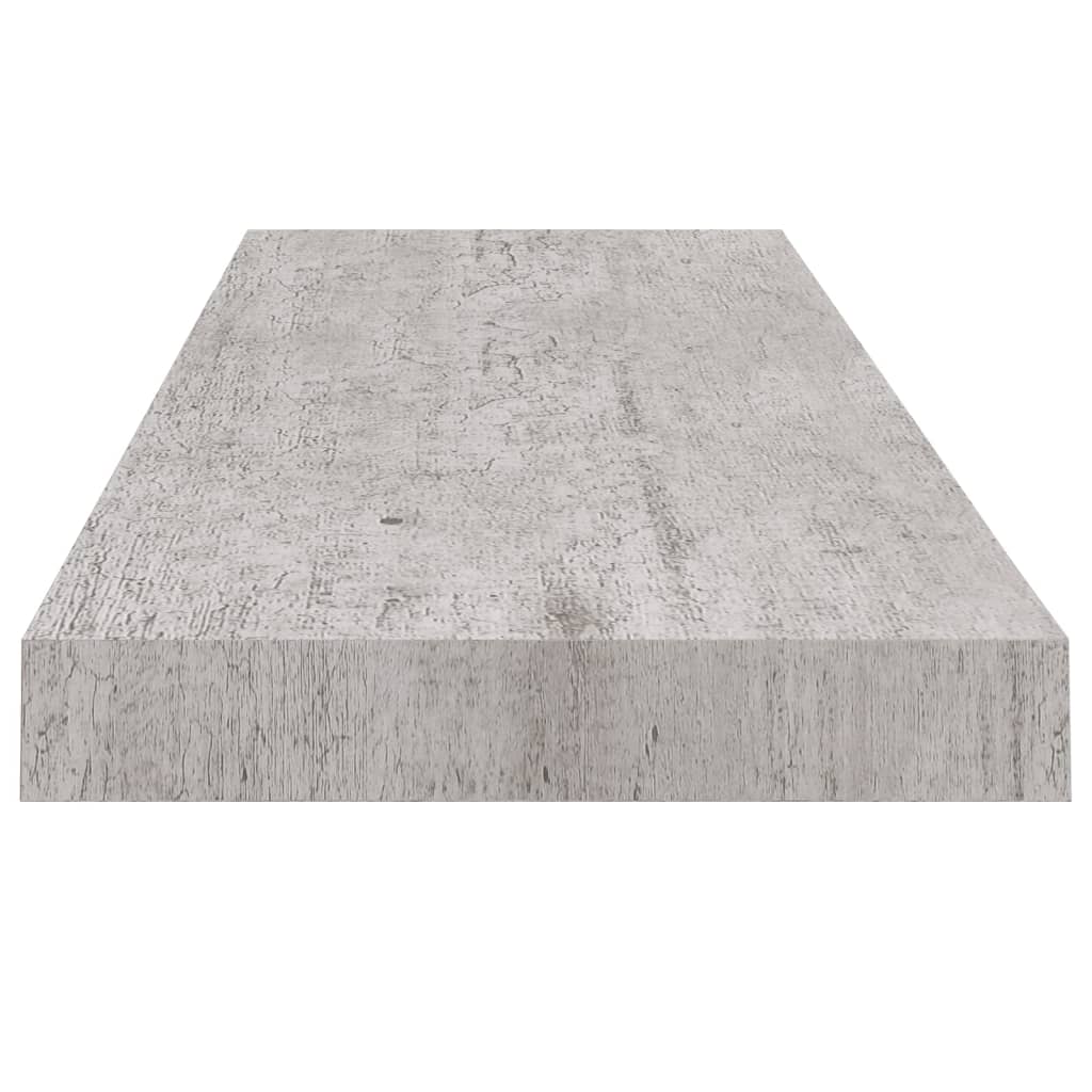 vidaXL Окачени стенни рафтове, 4 бр, бетонно сиви, 80x23,5x3,8 см, МДФ