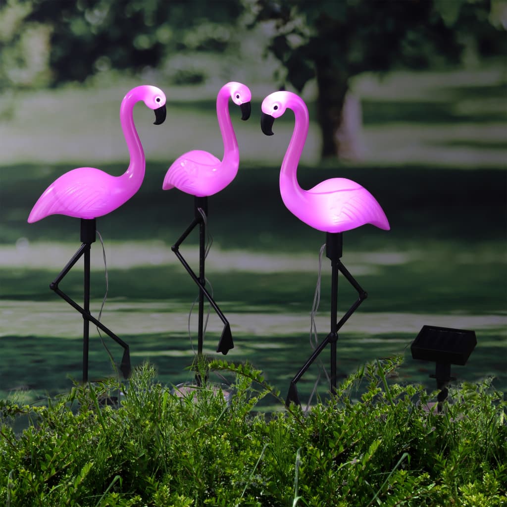 HI Соларни LED градински лампи Flamingo 3 бр